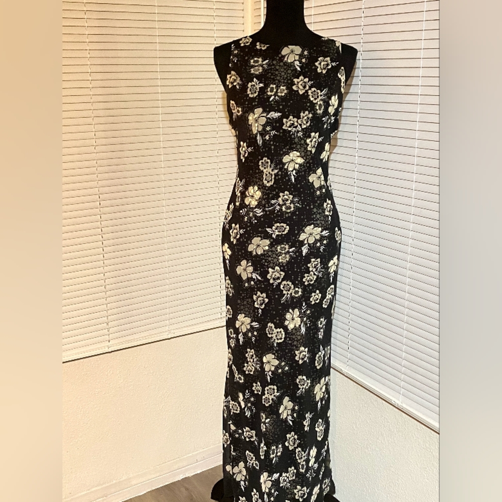 Jonathan Martin Black Floral Maxi Dress